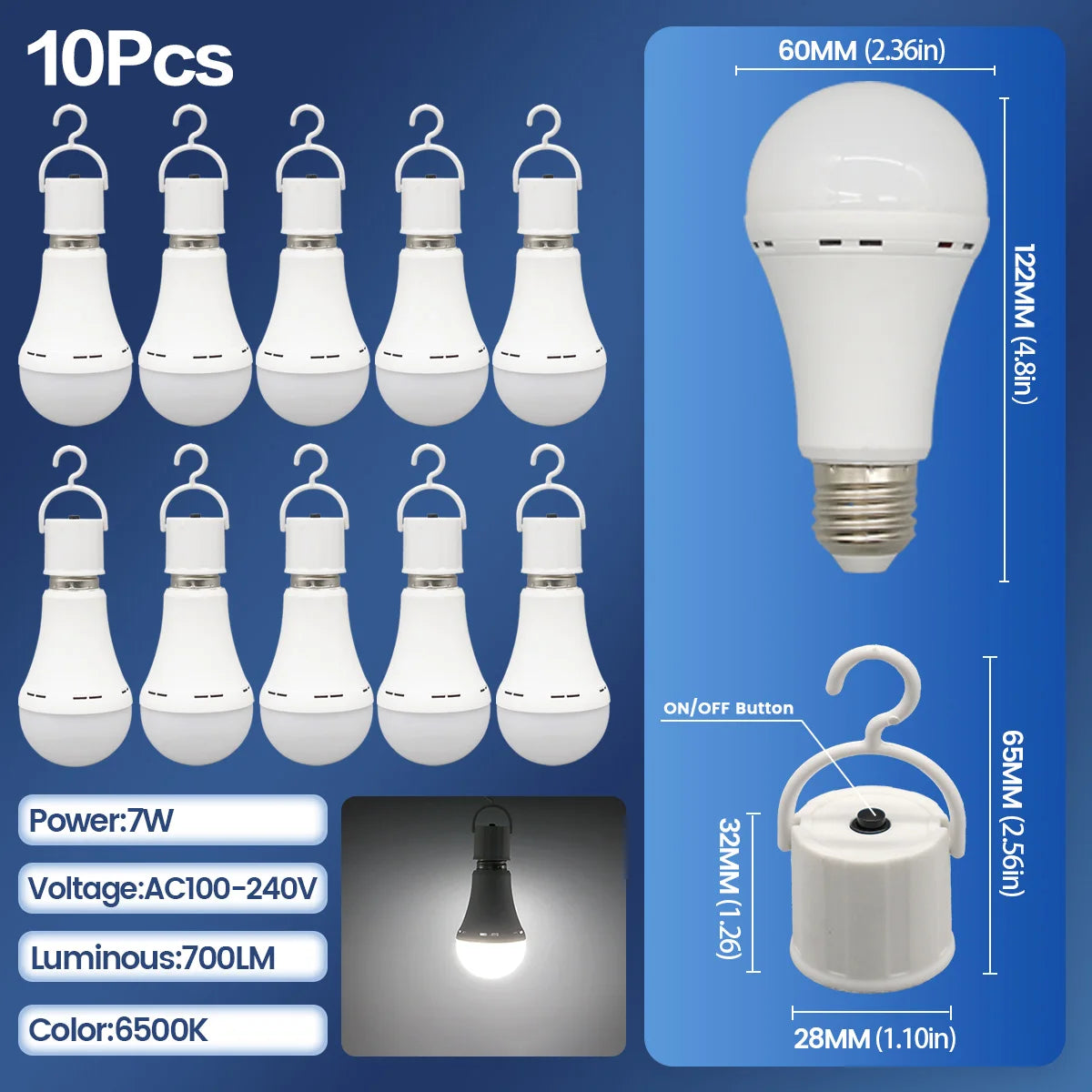 EverBright™ Rechargeable Emergency LED Bulb (6 Hours of Backup, Fits Any Lamp)