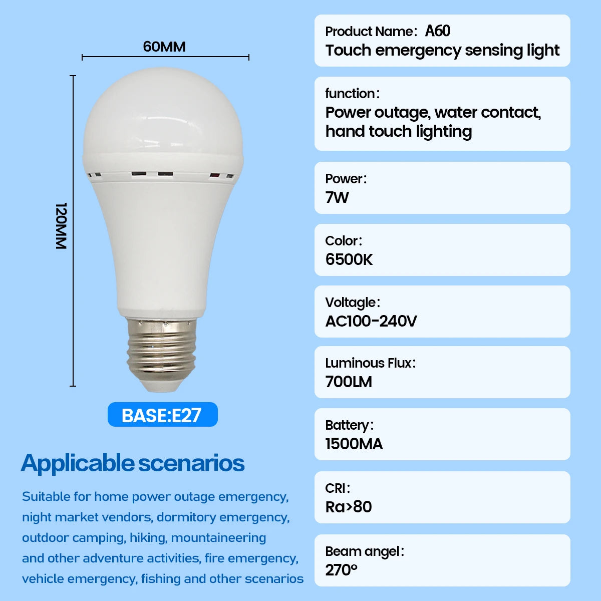 EverBright™ Rechargeable Emergency LED Bulb (6 Hours of Backup, Fits Any Lamp)